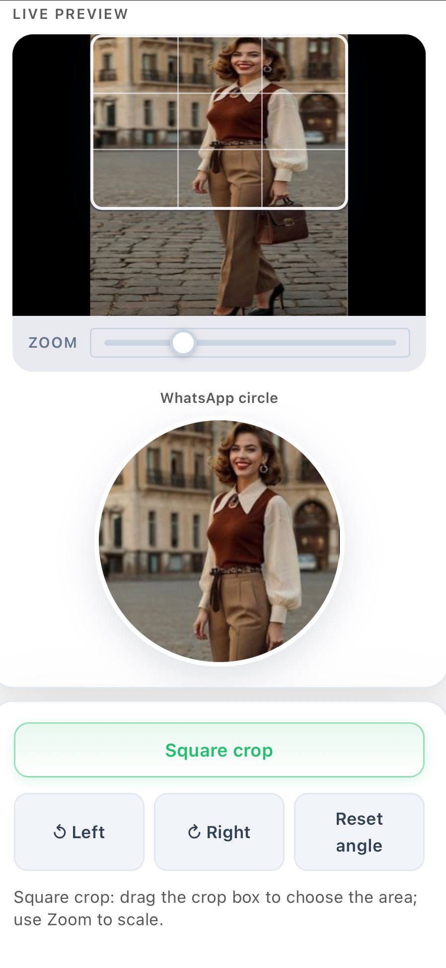 WhatsApp DP Resize 2 Resize the cop area