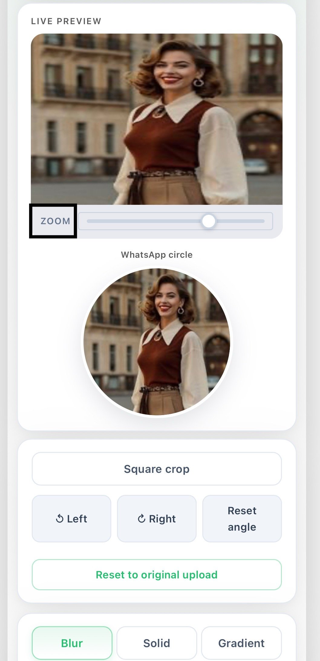 WhatsApp DP Resize 3 Zoom In