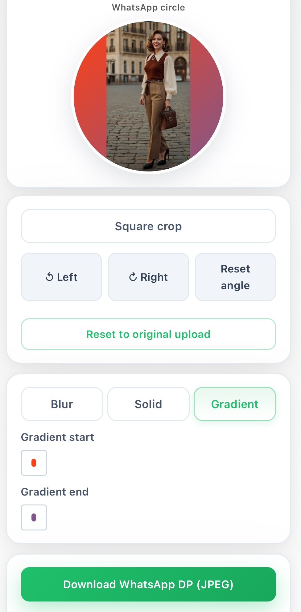 WhatsApp DP Resize 6 Customize the background